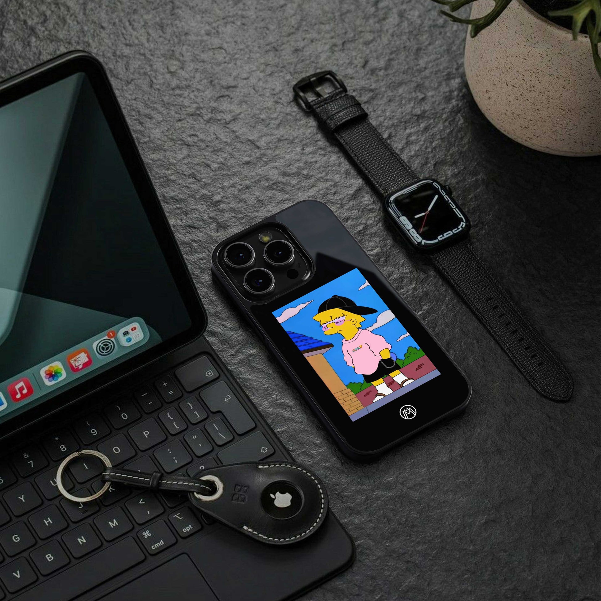 lisa simpson back phone cover | glass case for google pixel 7 pro