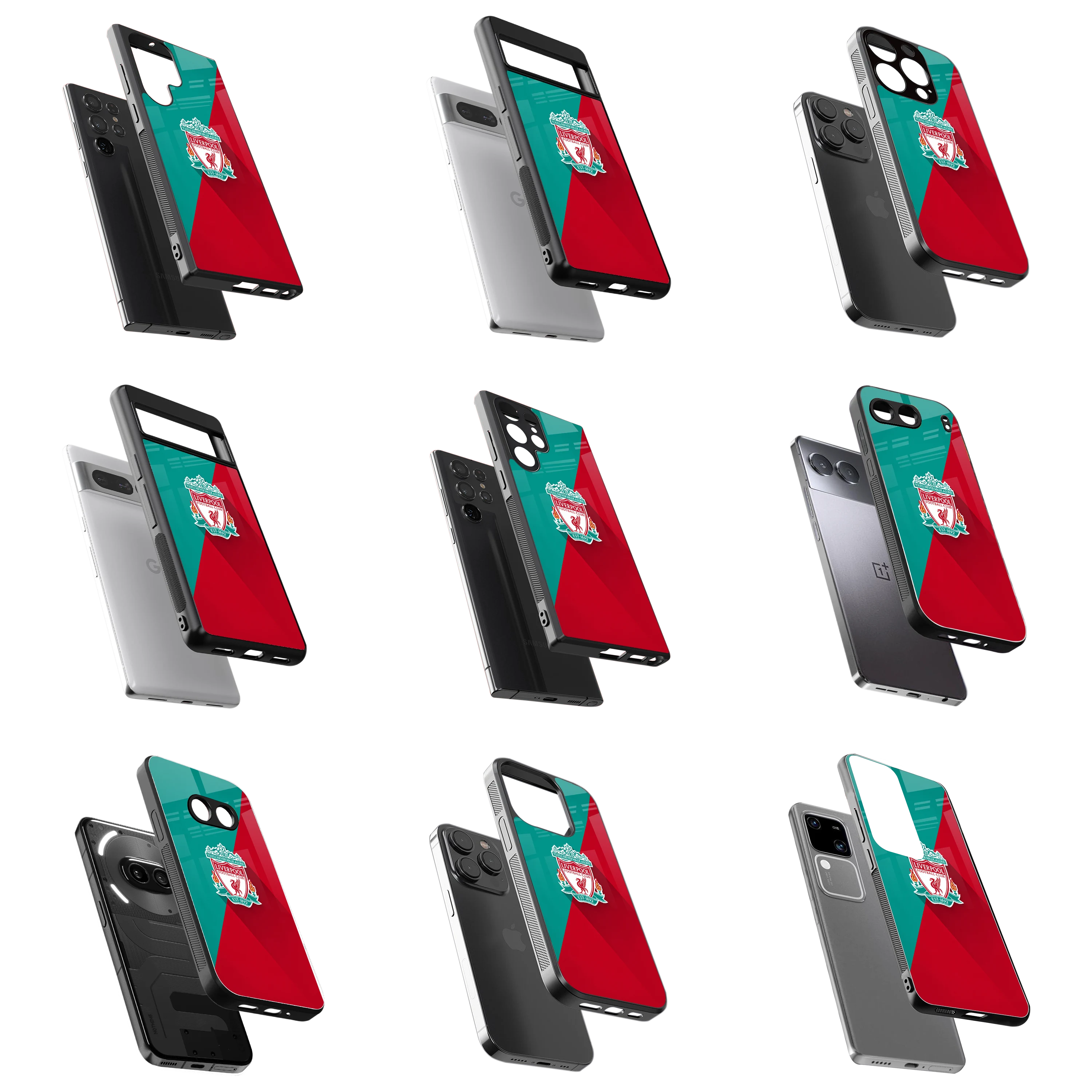 Durable Glass Back Mobile Case for iPhone, Samsung, OnePlus, Google Pixel, Redmi, Vivo, Oppo
