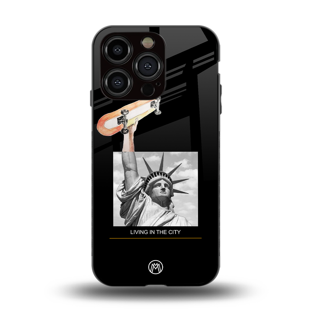living in the city back phone cover | glass case for iphone 13 pro