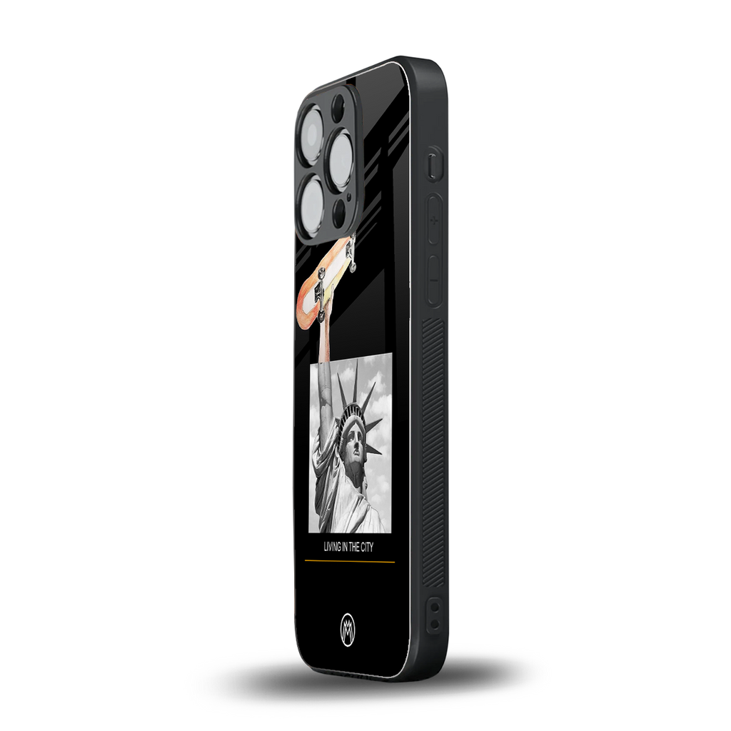 living in the city back phone cover | glass case for iphone 13 pro