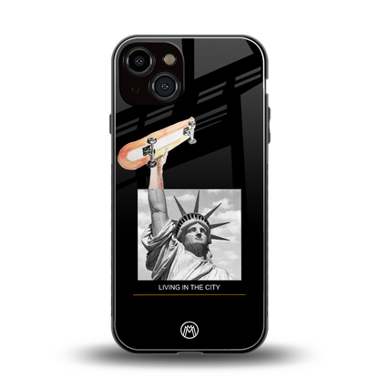 living in the city back phone cover | glass case for iphone 13