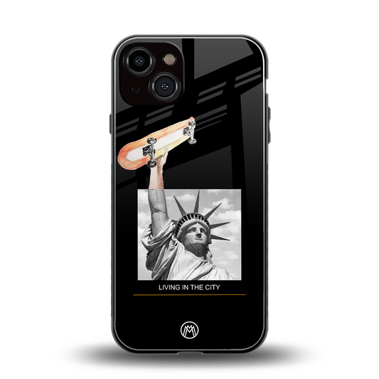 living in the city back phone cover | glass case for iphone 13