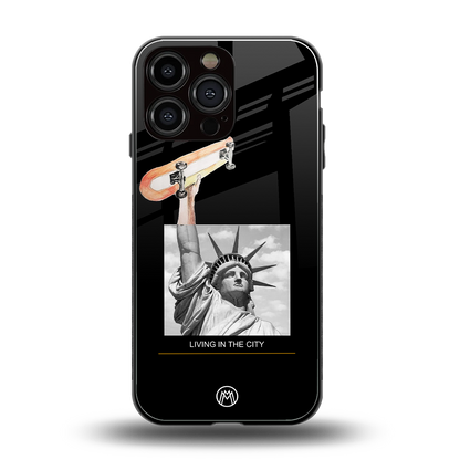 living in the city back phone cover | glass case for iphone 14 pro max