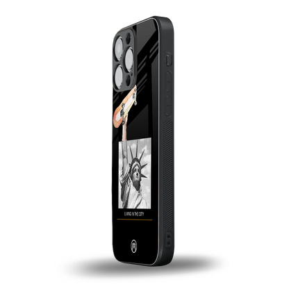living in the city back phone cover | glass case for iphone 14 pro max