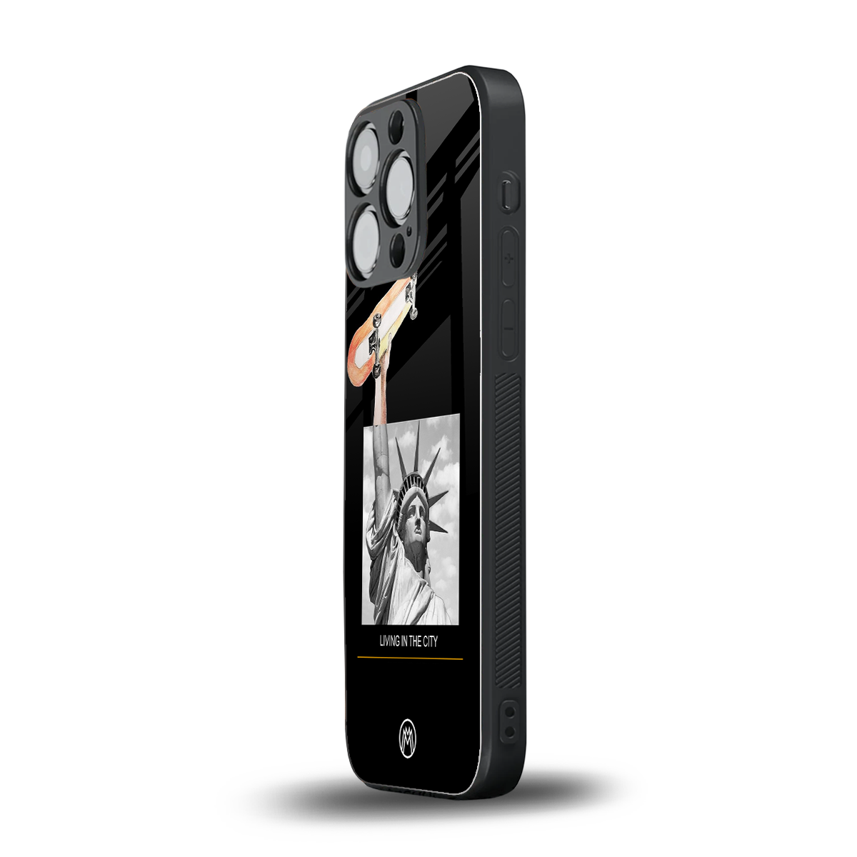 living in the city back phone cover | glass case for iphone 15 pro