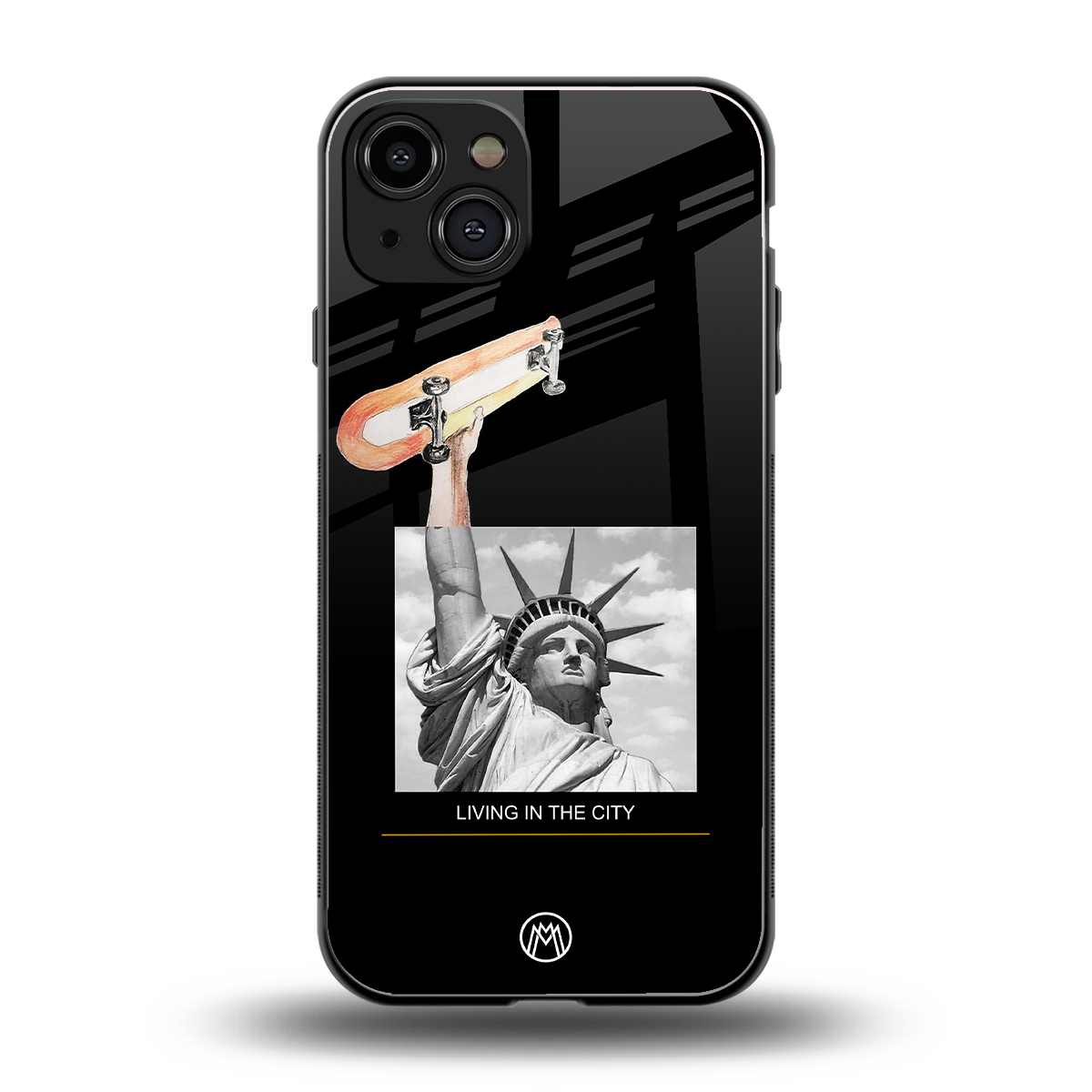 living in the city back phone cover | glass case for iphone 15