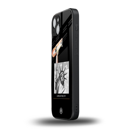 living in the city back phone cover | glass case for iphone 15