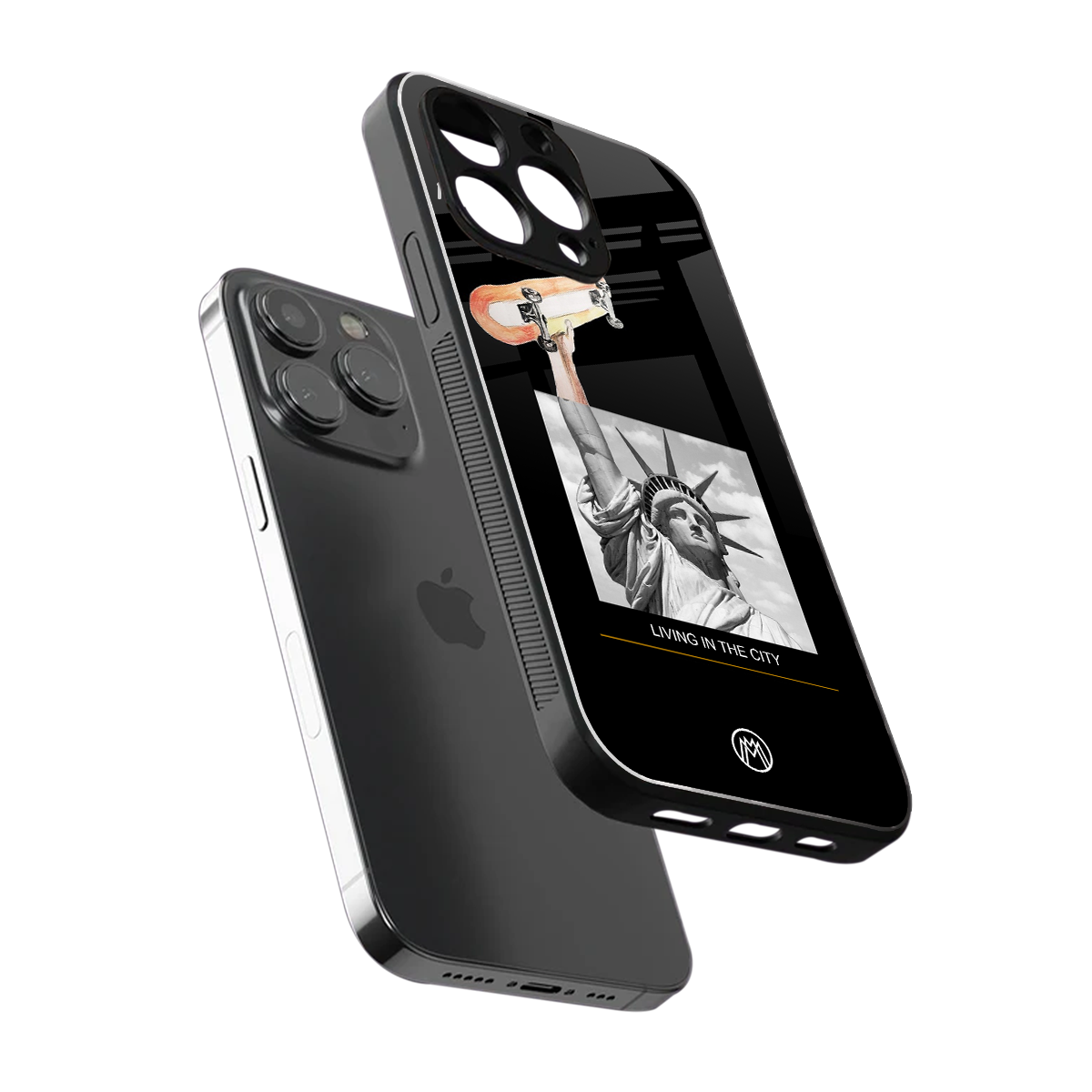 living in the city back phone cover | glass case for iphone 14 pro