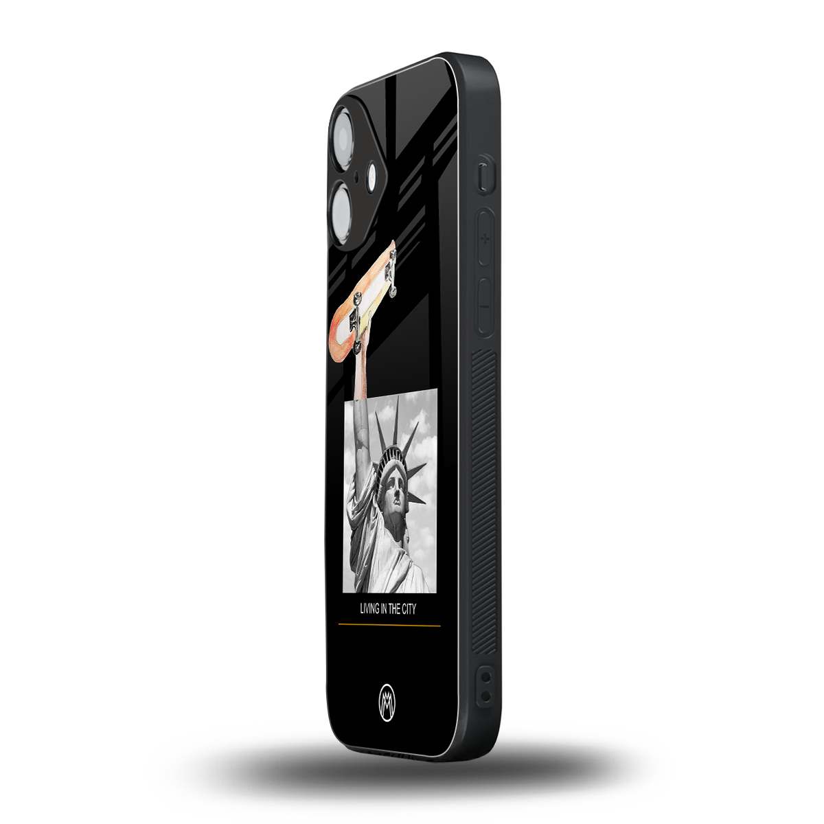 living in the city back phone cover | glass case for iphone 16 plus