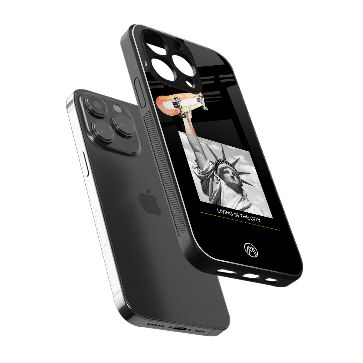 living in the city back phone cover | glass case for iphone 16 pro max