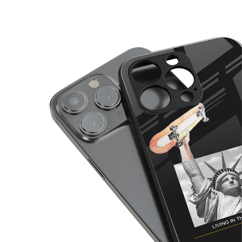 living in the city back phone cover | glass case for iphone 16 pro