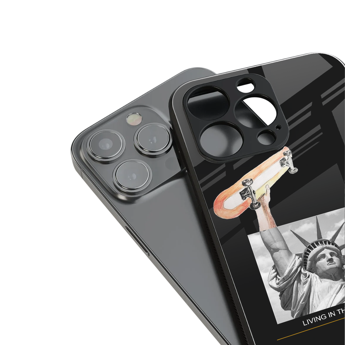 living in the city back phone cover | glass case for iphone 14 pro max