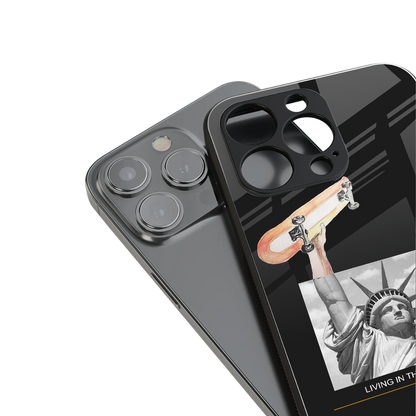 living in the city back phone cover | glass case for iphone 14 pro max