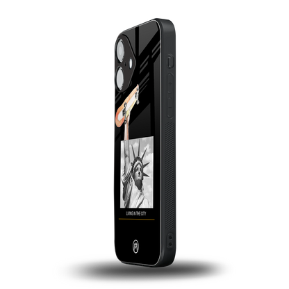 living in the city back phone cover | glass case for iphone 16