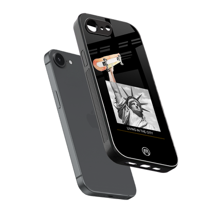 living in the city back phone cover | glass case for iphone 16e