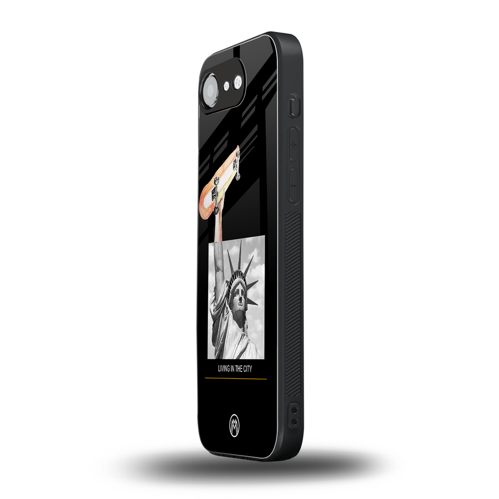living in the city back phone cover | glass case for iphone 16e