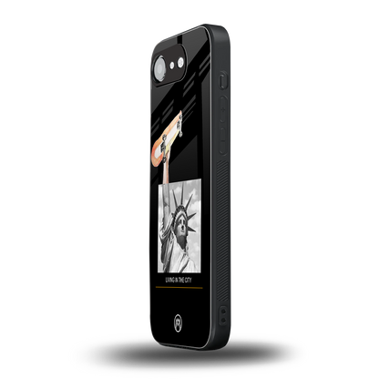 living in the city back phone cover | glass case for iphone 16e