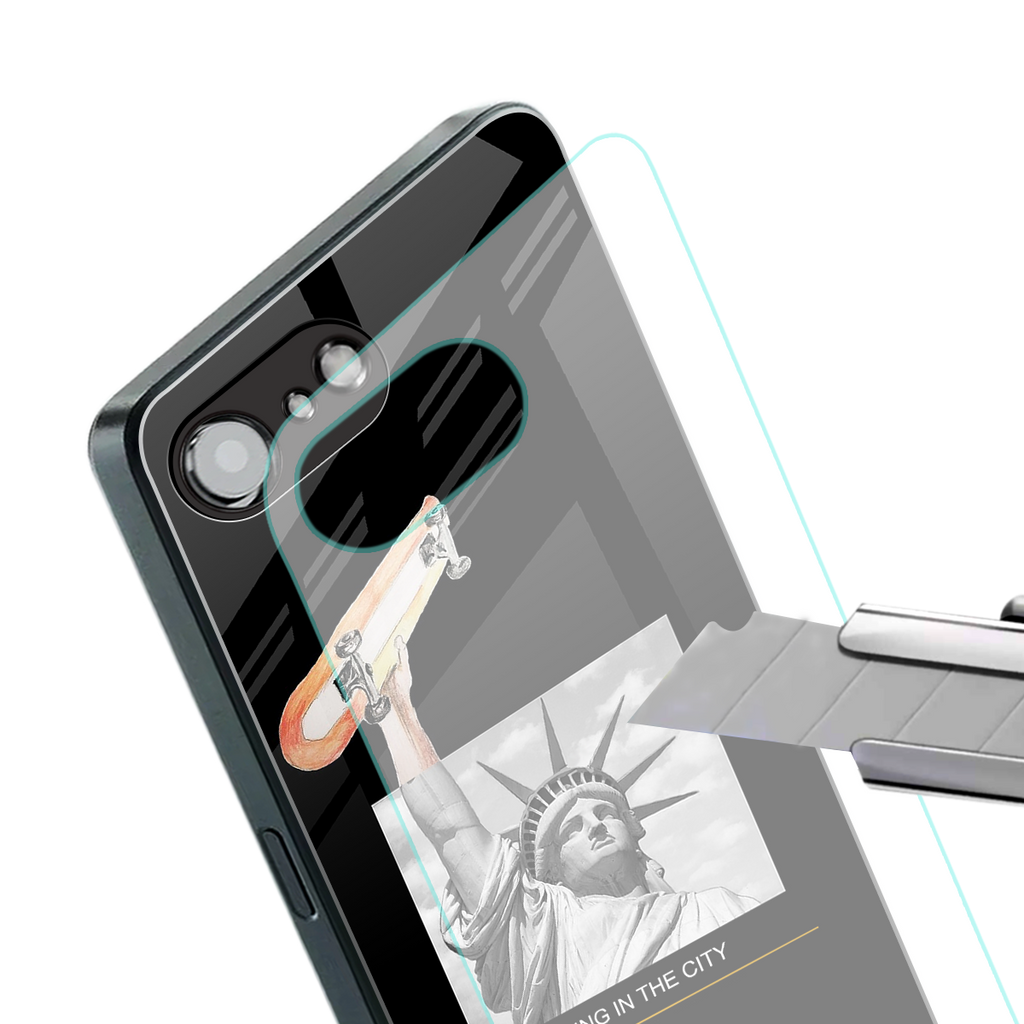 living in the city back phone cover | glass case for iphone 16e