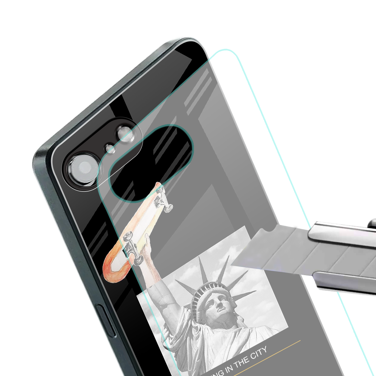 living in the city back phone cover | glass case for iphone 16e