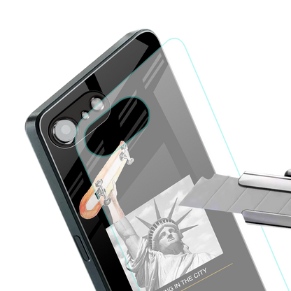 living in the city back phone cover | glass case for iphone 16e