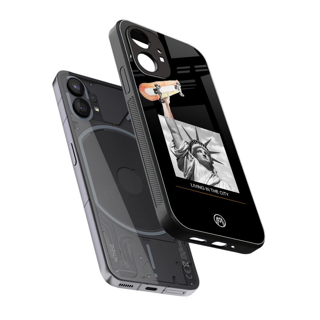 living in the city back phone cover | glass case for nothing phone 1