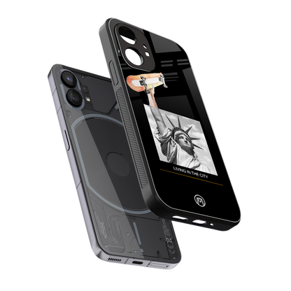 living in the city back phone cover | glass case for nothing phone 1