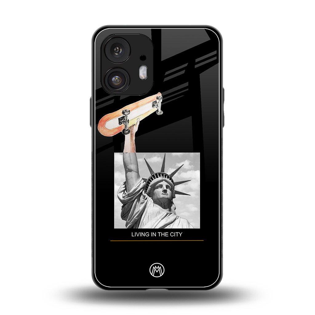 living in the city back phone cover | glass case for nothing phone 2