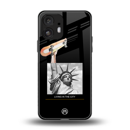 living in the city back phone cover | glass case for nothing phone 2