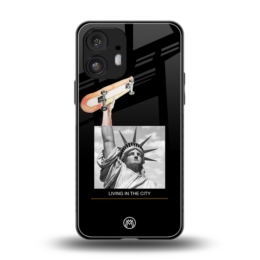 living in the city back phone cover | glass case for nothing phone 2