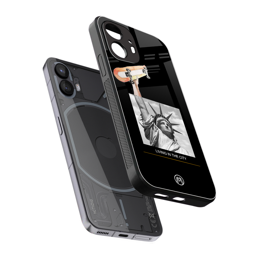 living in the city back phone cover | glass case for nothing phone 2
