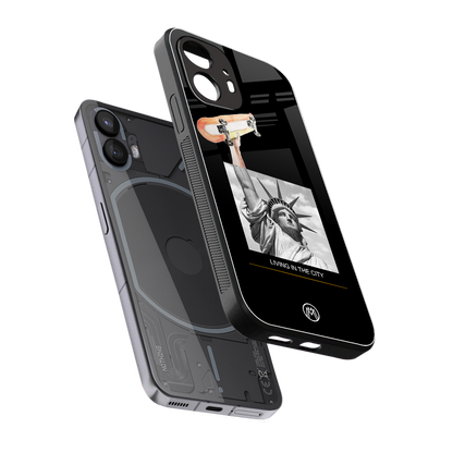 living in the city back phone cover | glass case for nothing phone 2