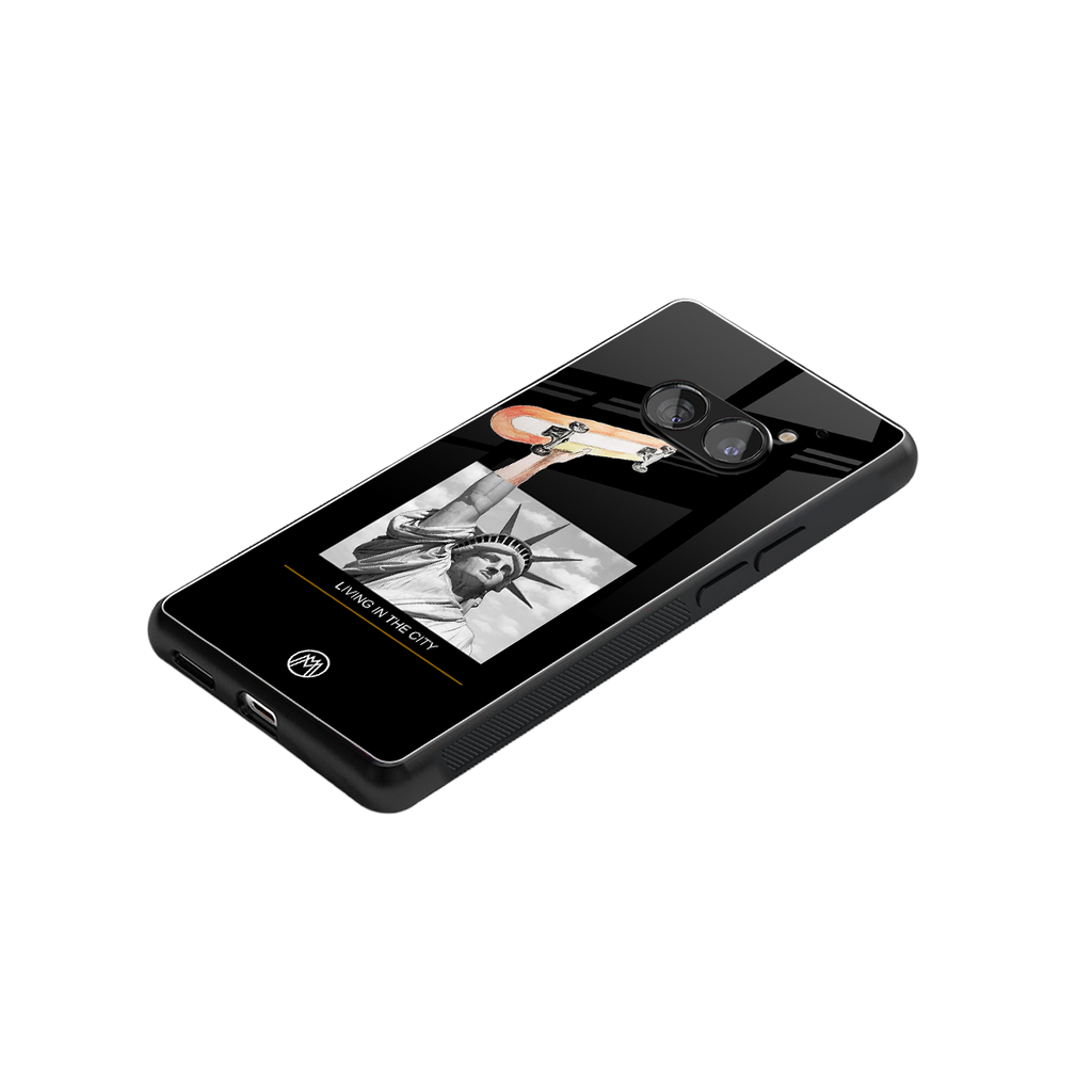 living in the city back phone cover | glass case for nothing phone 2a