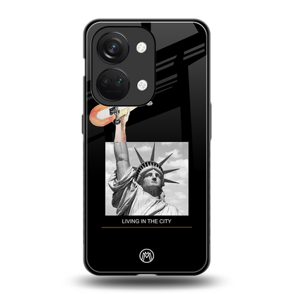 living in the city back phone cover | glass case for oneplus nord 3