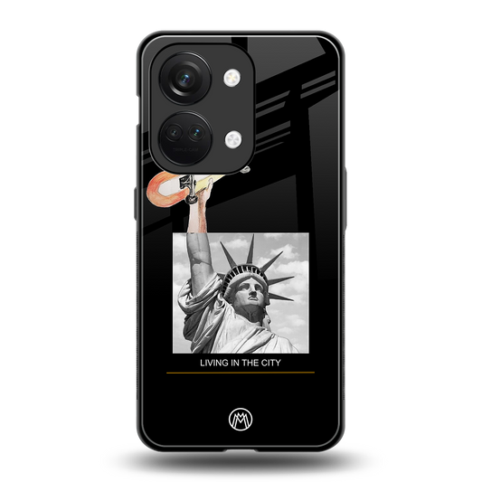 living in the city back phone cover | glass case for oneplus nord 3