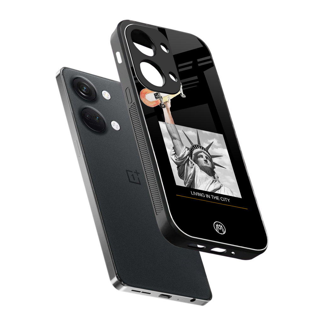 living in the city back phone cover | glass case for oneplus nord 3