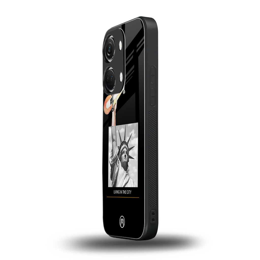 living in the city back phone cover | glass case for oneplus nord 3
