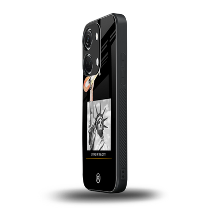 living in the city back phone cover | glass case for oneplus nord 3
