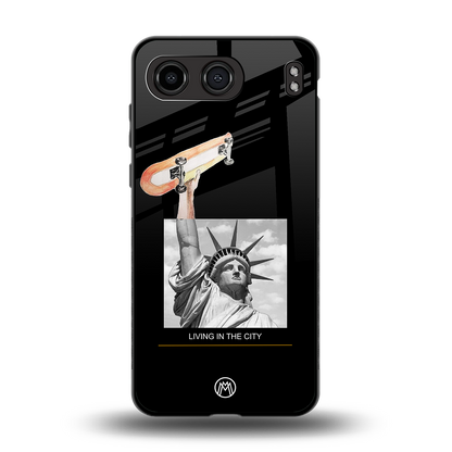 living in the city back phone cover | glass case for oneplus nord 4