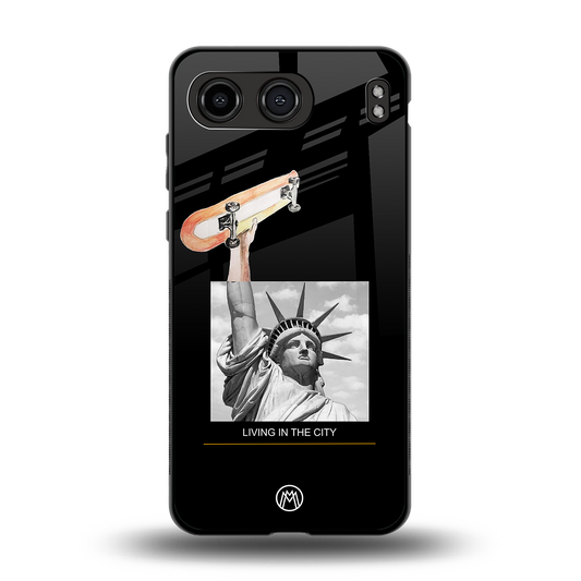 living in the city back phone cover | glass case for oneplus nord 4