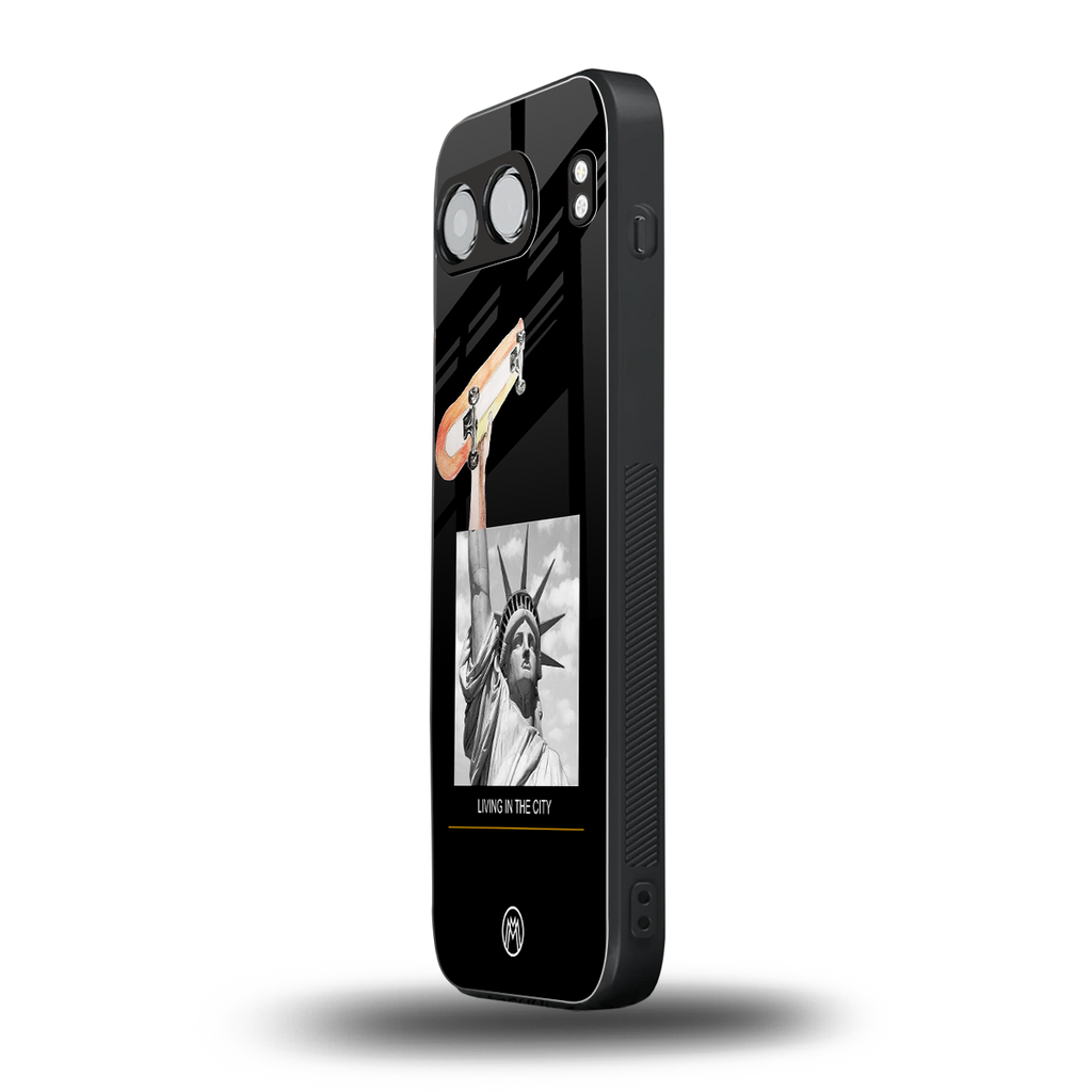 living in the city back phone cover | glass case for oneplus nord 4