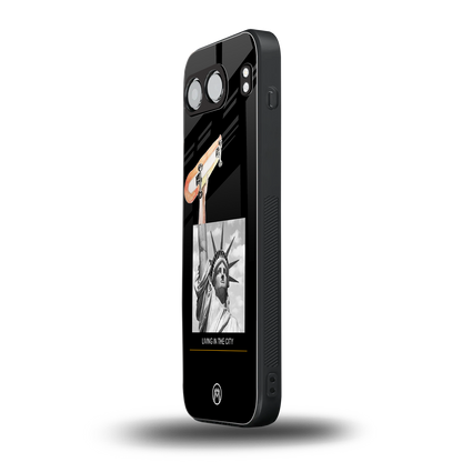 living in the city back phone cover | glass case for oneplus nord 4
