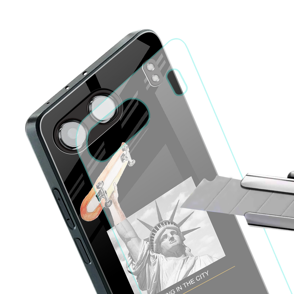 living in the city back phone cover | glass case for oneplus nord 4
