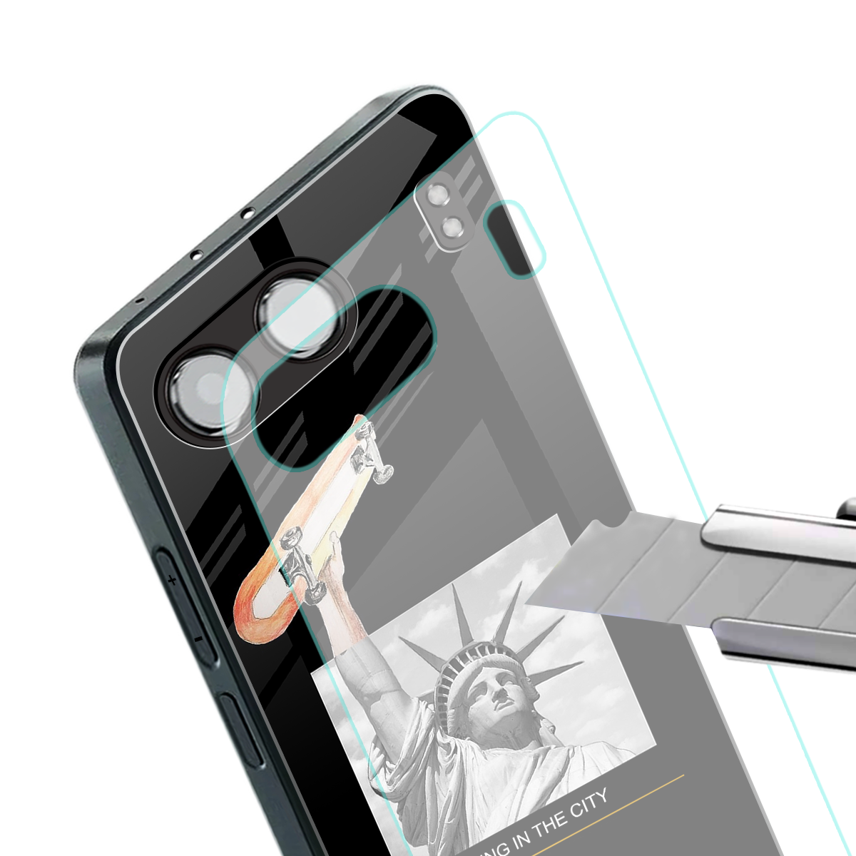 living in the city back phone cover | glass case for oneplus nord 4