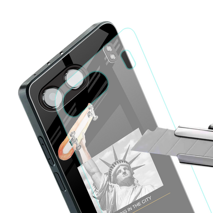 living in the city back phone cover | glass case for oneplus nord 4
