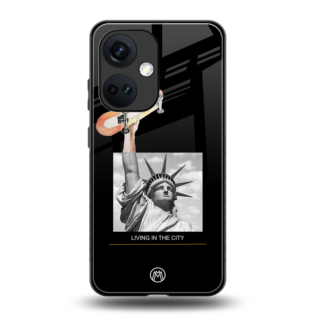living in the city back phone cover | glass case for oneplus nord ce 3