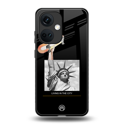 living in the city back phone cover | glass case for oneplus nord ce 3