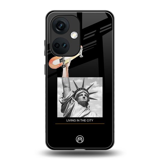 living in the city back phone cover | glass case for oneplus nord ce 3