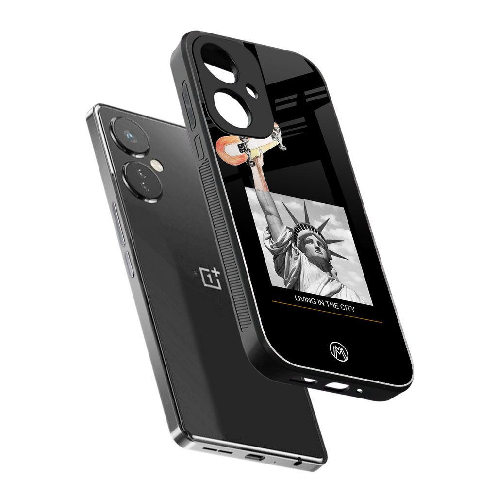 living in the city back phone cover | glass case for oneplus nord ce 3