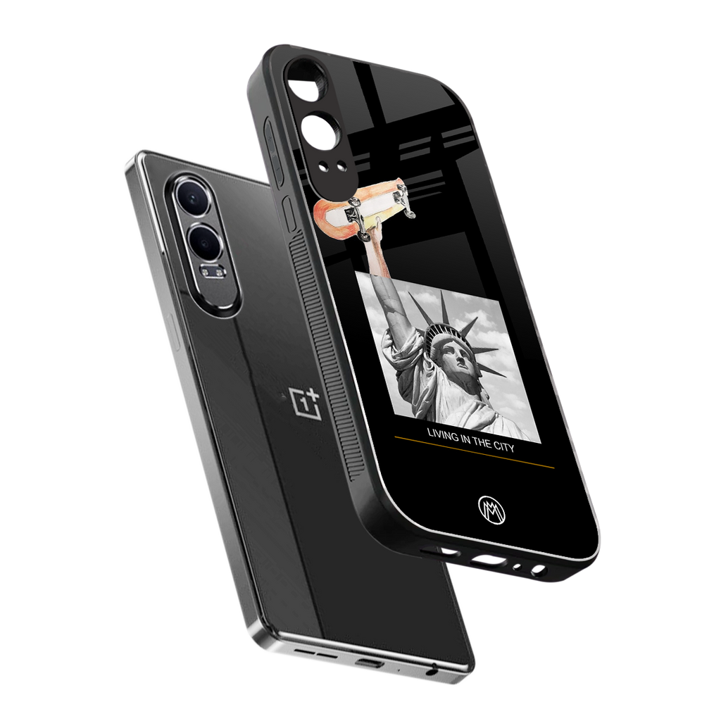 living in the city back phone cover | glass case for oneplus nord ce 4 lite
