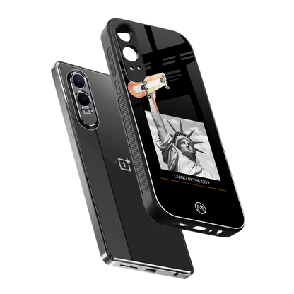 living in the city back phone cover | glass case for oneplus nord ce 4 lite